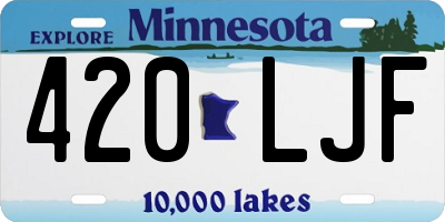MN license plate 420LJF