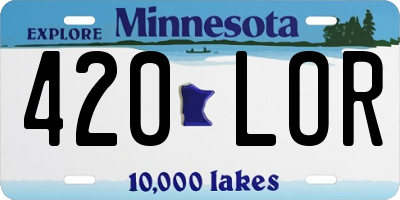 MN license plate 420LOR