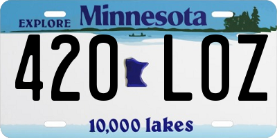 MN license plate 420LOZ