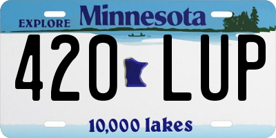 MN license plate 420LUP