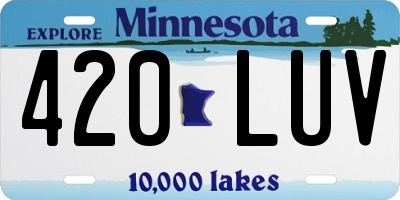 MN license plate 420LUV