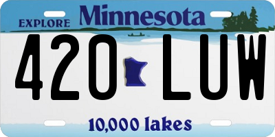 MN license plate 420LUW