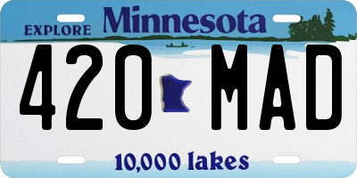 MN license plate 420MAD