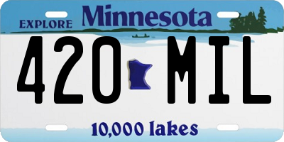 MN license plate 420MIL