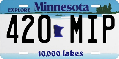 MN license plate 420MIP