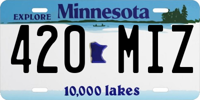 MN license plate 420MIZ