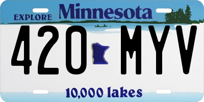 MN license plate 420MYV