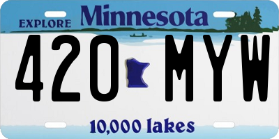 MN license plate 420MYW