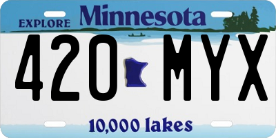 MN license plate 420MYX