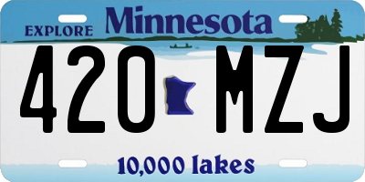 MN license plate 420MZJ