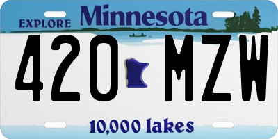 MN license plate 420MZW