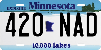 MN license plate 420NAD