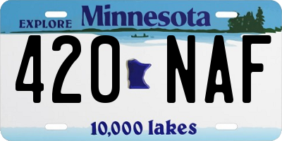 MN license plate 420NAF