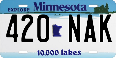 MN license plate 420NAK