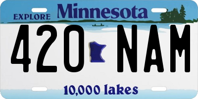 MN license plate 420NAM