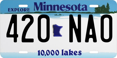 MN license plate 420NAO