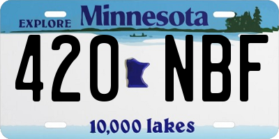 MN license plate 420NBF