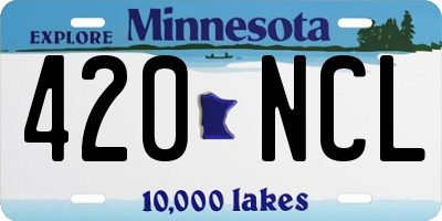 MN license plate 420NCL