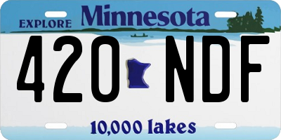 MN license plate 420NDF