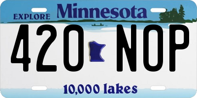 MN license plate 420NOP