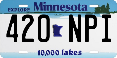 MN license plate 420NPI