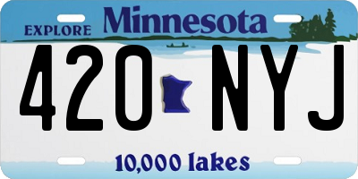 MN license plate 420NYJ