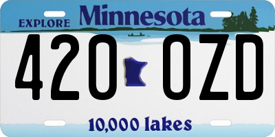 MN license plate 420OZD
