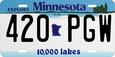 MN license plate 420PGW