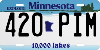 MN license plate 420PIM