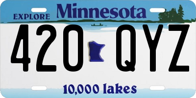 MN license plate 420QYZ