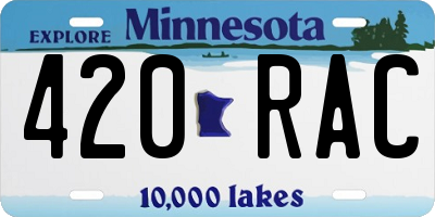 MN license plate 420RAC
