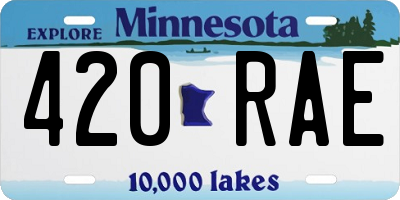 MN license plate 420RAE