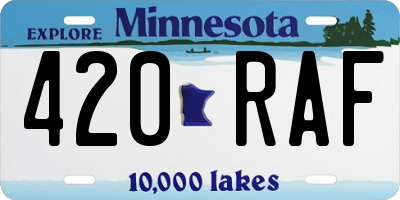 MN license plate 420RAF