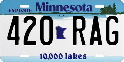 MN license plate 420RAG