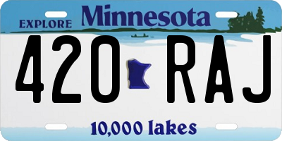 MN license plate 420RAJ