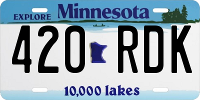 MN license plate 420RDK