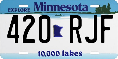 MN license plate 420RJF