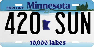 MN license plate 420SUN