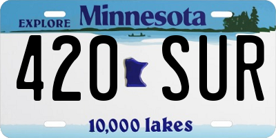 MN license plate 420SUR