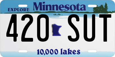 MN license plate 420SUT