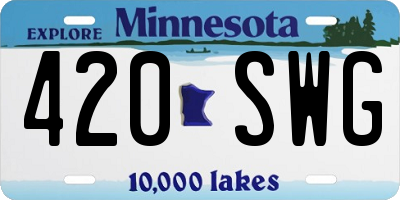 MN license plate 420SWG