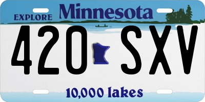 MN license plate 420SXV