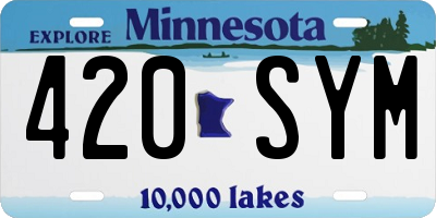 MN license plate 420SYM