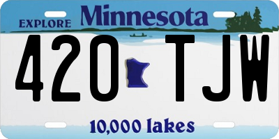 MN license plate 420TJW