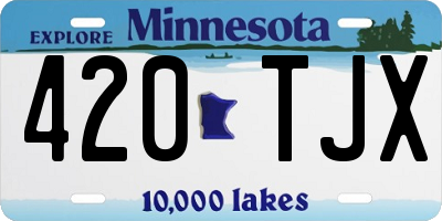 MN license plate 420TJX