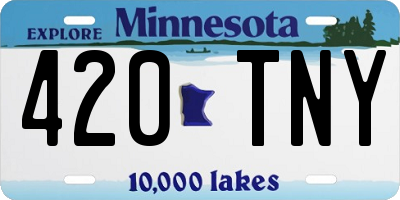 MN license plate 420TNY