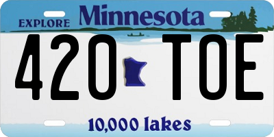 MN license plate 420TOE