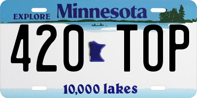 MN license plate 420TOP