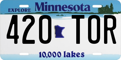 MN license plate 420TOR