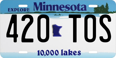 MN license plate 420TOS